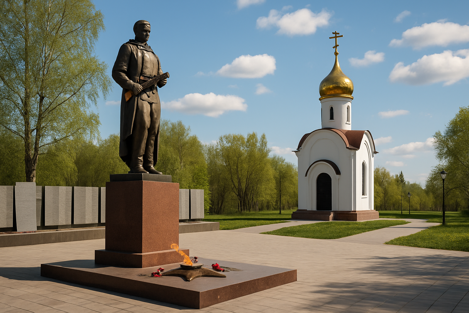 Мемориал Победы и часовня в поселке Восточный: память и вдохновение